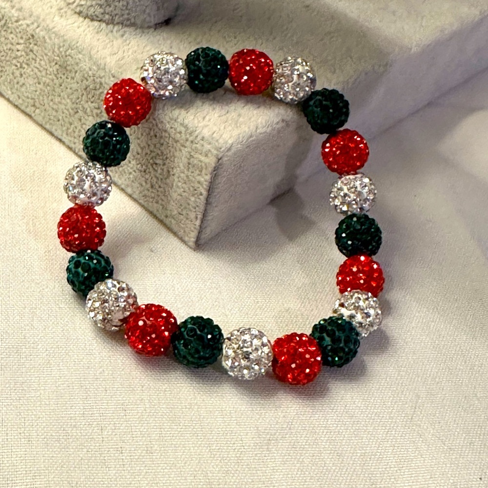 Christmas rhinestone stretch bracelet